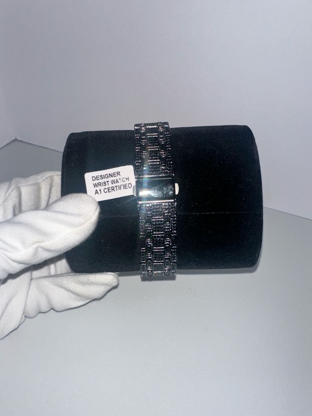 Black & Silver Iced Out Rhinestone Fashion Watch – Multi-Dial Bezel 3