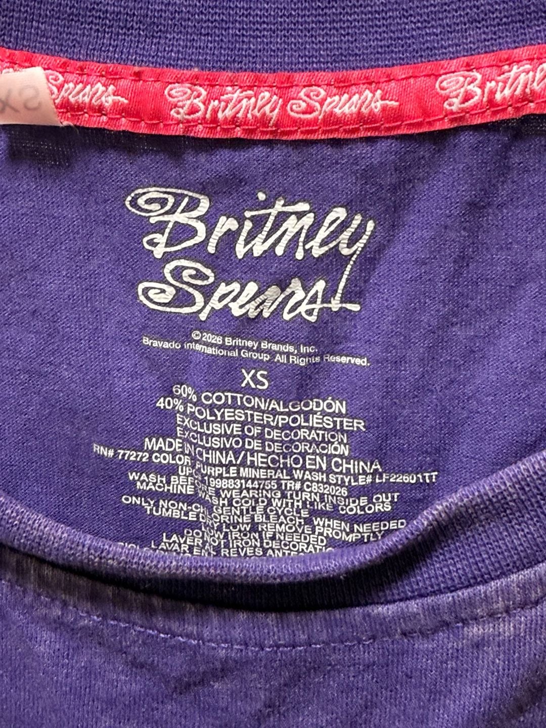 Britney Spears 1999 World Tour Graphic Tee Size XS 4