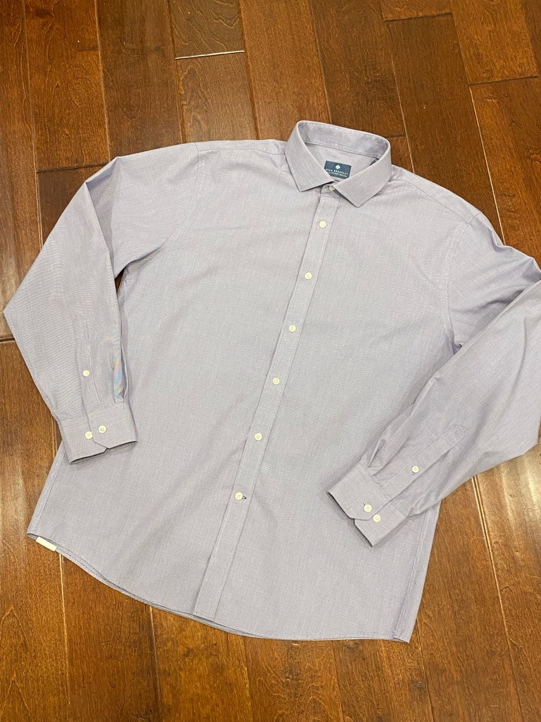 Ryan Seacrest Distinction Dress Shirt Size 16.5 34/35 Purple Non-Iron 3