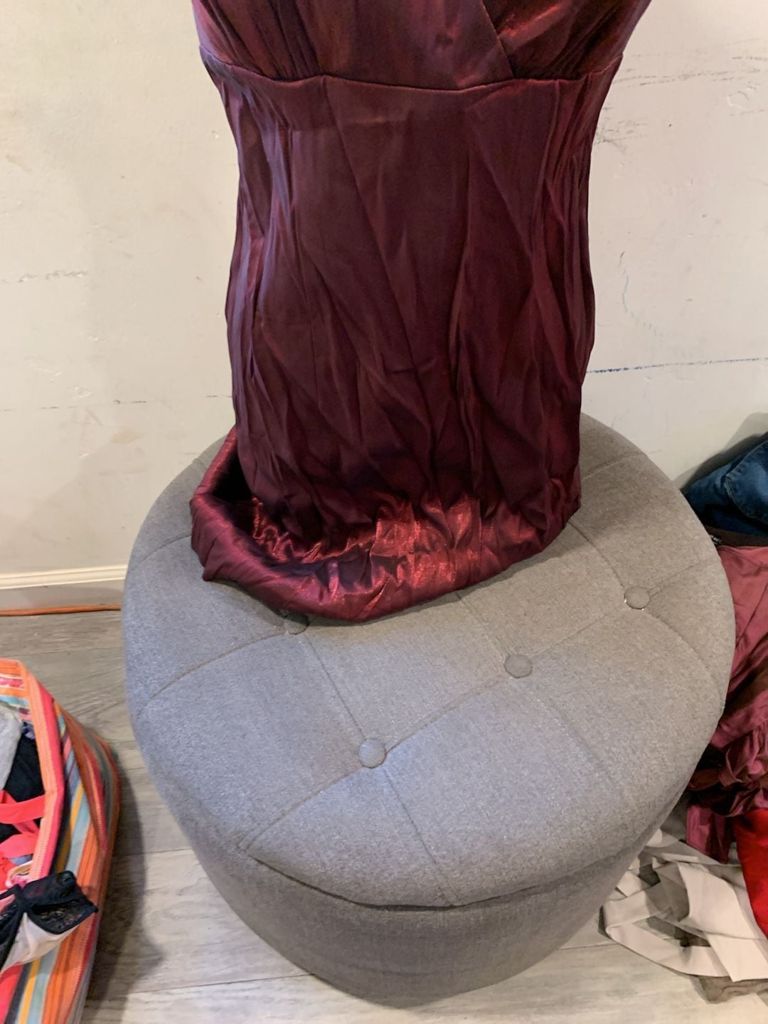 Connected Apparel Party Dress Size 12 Burgundy Metallic V-Neck Sleeveless 2