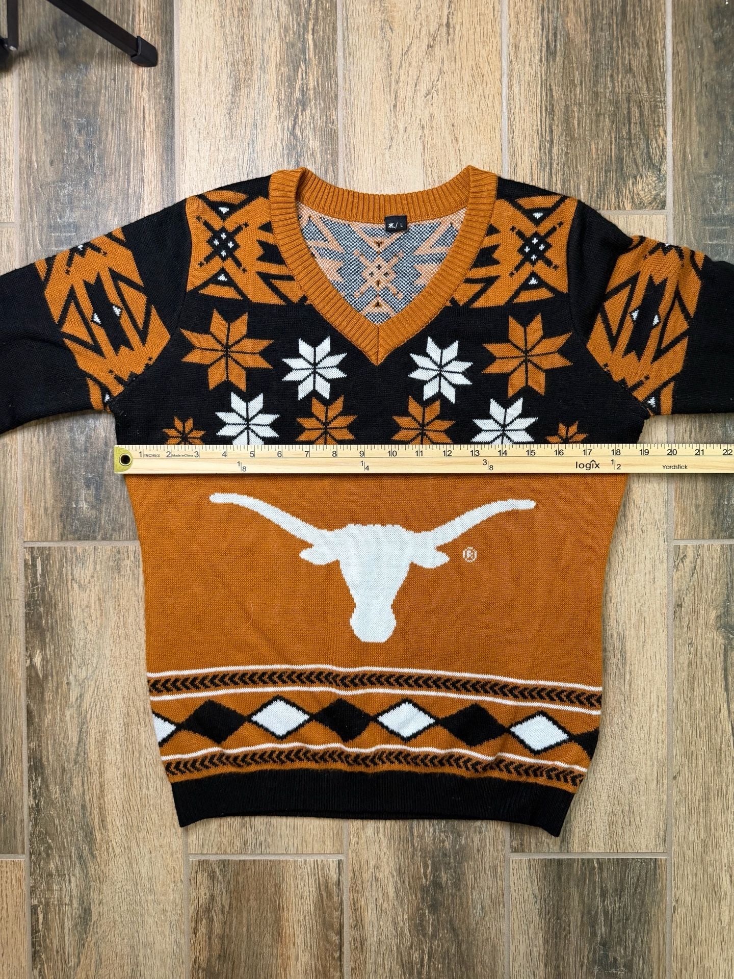 Texas Longhorns Christmas Sweater Womens Size XL/L Fair Isle Bevo 4