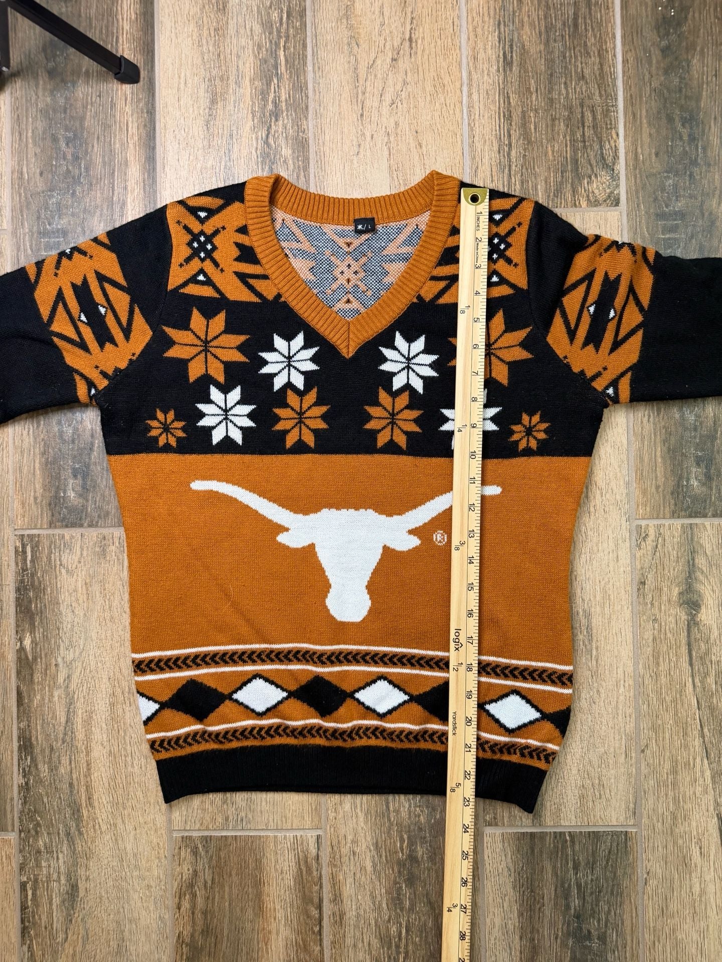Texas Longhorns Christmas Sweater Womens Size XL/L Fair Isle Bevo 5