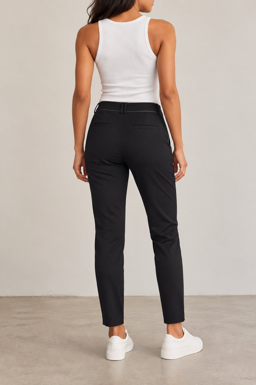 INC International Concepts Ponte Skinny Pants Size 8 Black Faux Leather Trim 3
