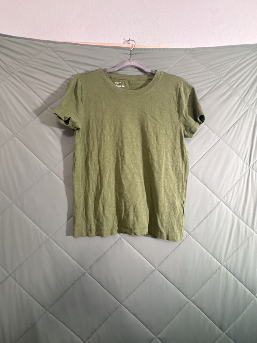 J.Crew Girlfriend Tee Size S Green Short Sleeve Slub Cotton 2