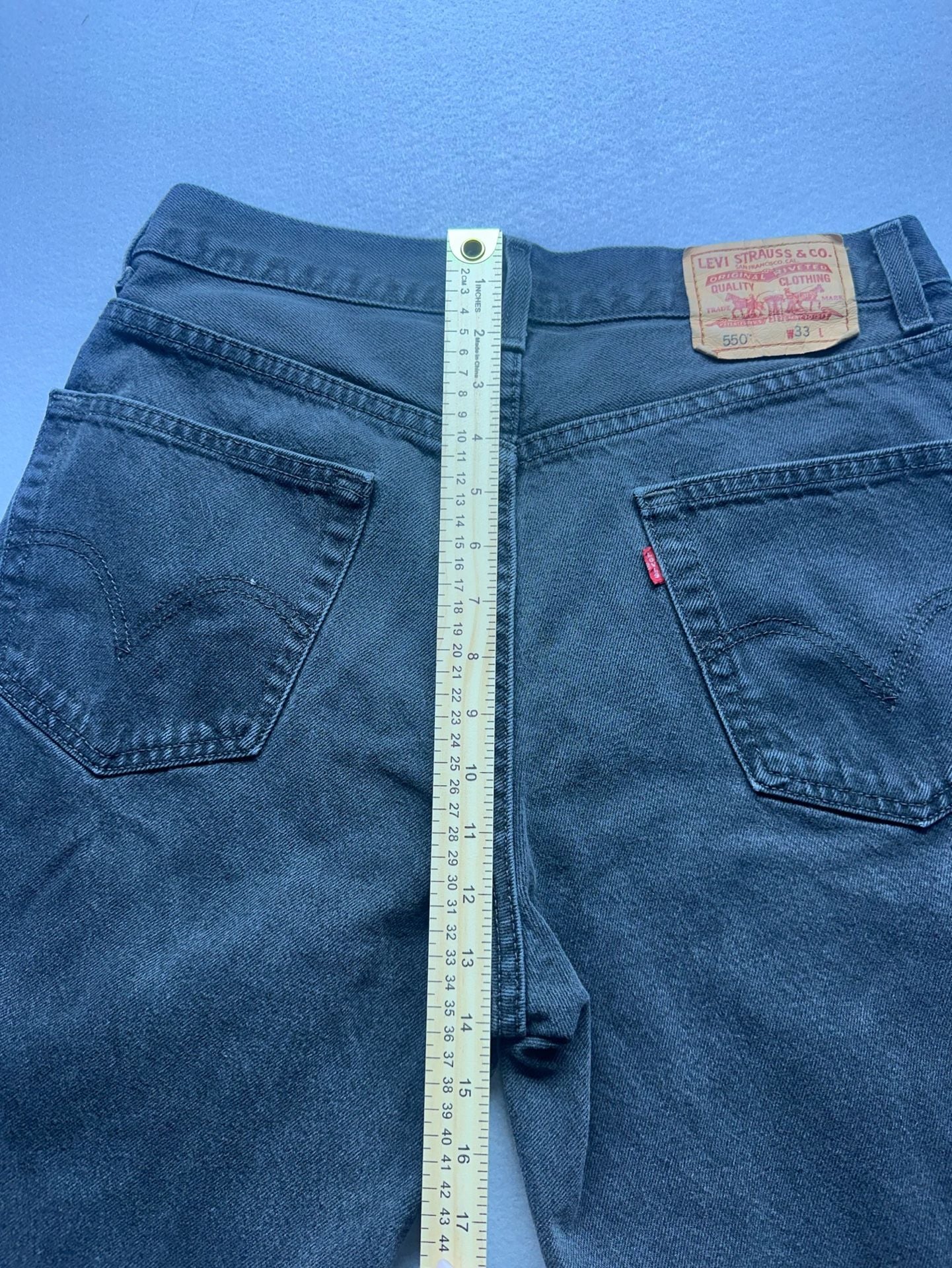 Vintage Jorts Levi's 550 Relaxed Fit Denim Shorts Size 33 Black Cotton 7