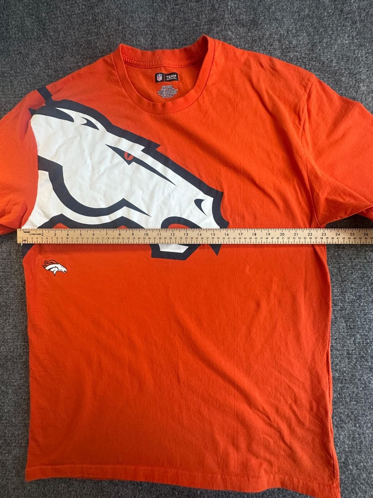 NFL Team Apparel Denver Broncos T-Shirt Size 2XL Orange Football Graphic 5