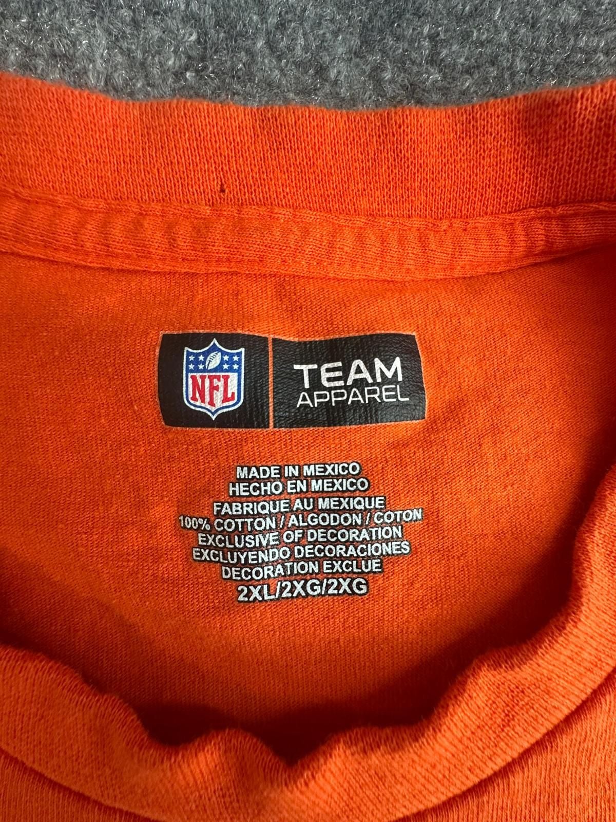NFL Team Apparel Denver Broncos T-Shirt Size 2XL Orange Football Graphic 10