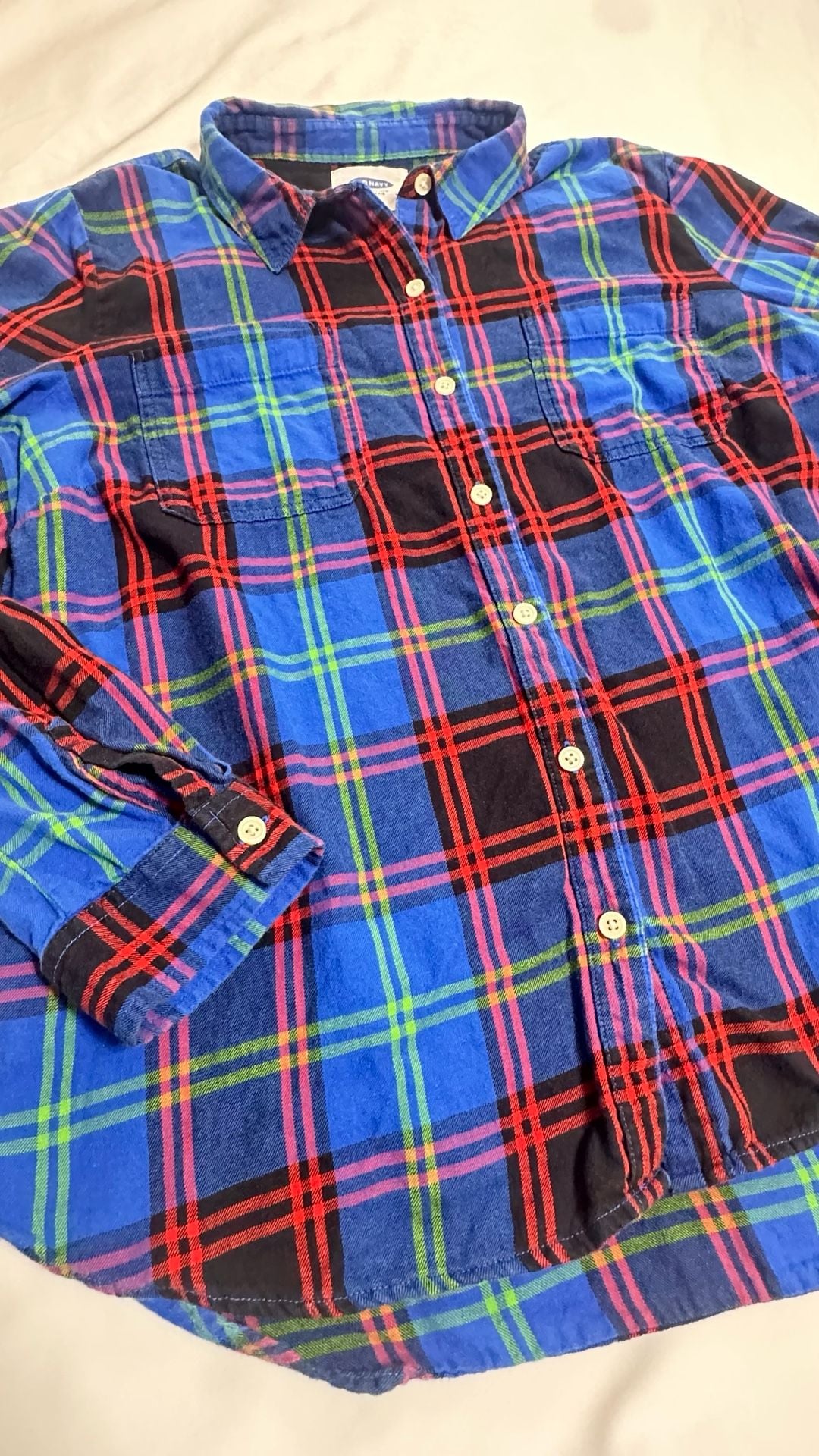 Old Navy Flannel Shirt Blue Plaid 3