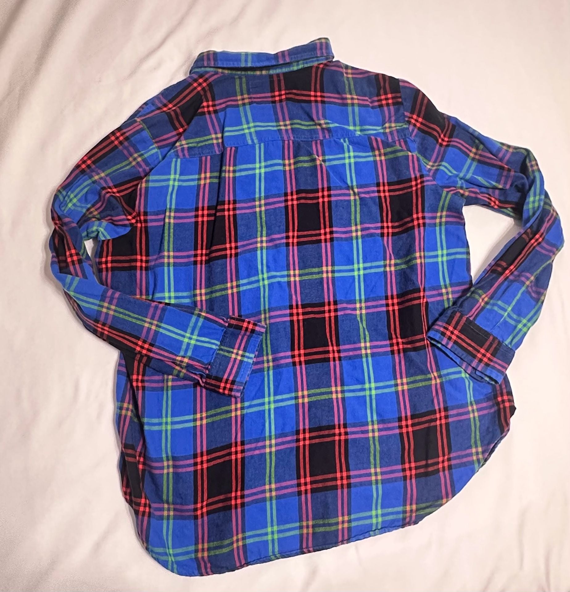 Old Navy Flannel Shirt Blue Plaid 5