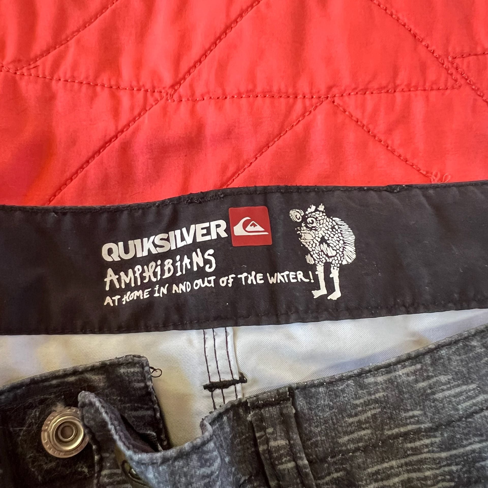 Quiksilver Amphibians Size 40 Black Geometric Print Hybrid Shorts 9