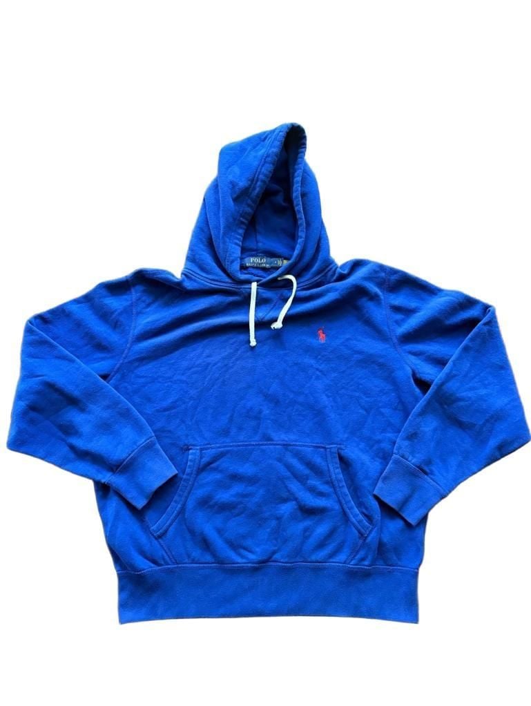 Polo Ralph Lauren Hoodie Size M Royal Blue Red Pony Fleece 2