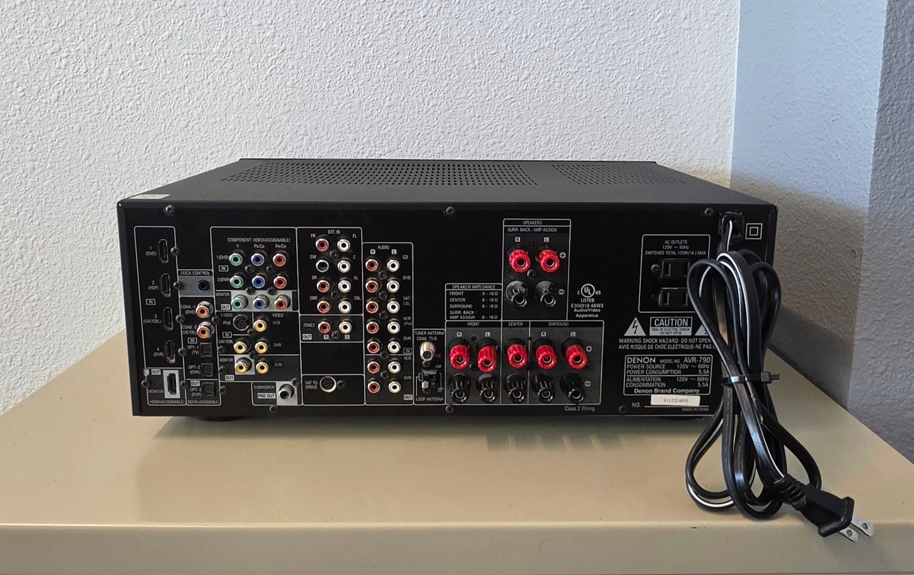 Denon AVR-790 AV Surround Receiver Black 2