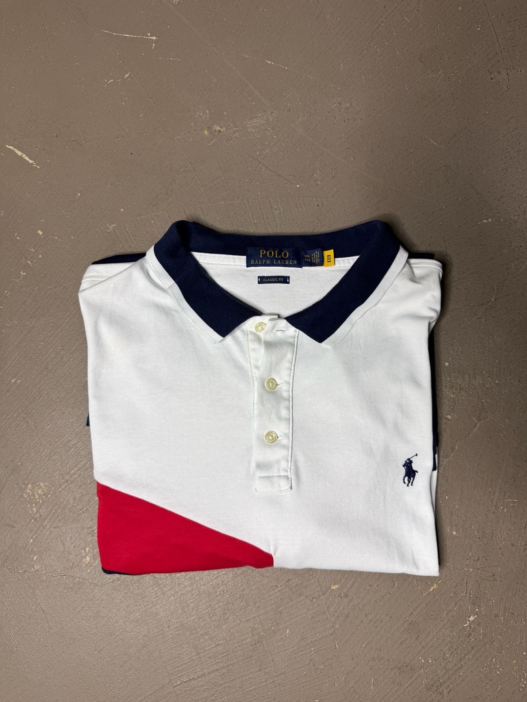 Polo Ralph Lauren Colorblock Polo Shirt Size XXL White Red Navy 6