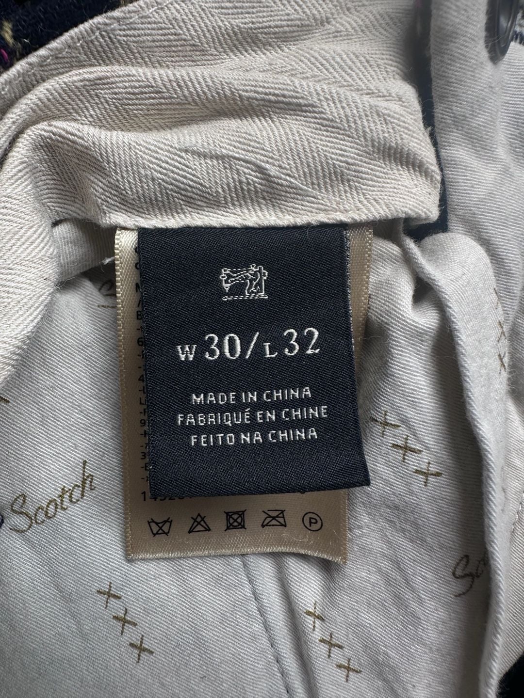 Scotch & Soda Striped Trousers 30x32 Navy Wool Blend Pants 2