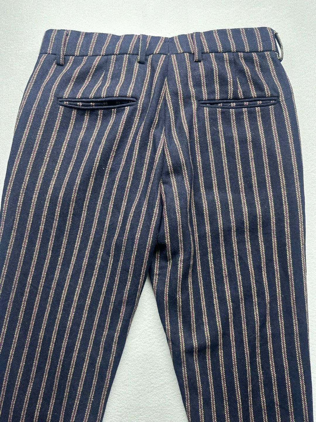 Scotch & Soda Striped Trousers 30x32 Navy Wool Blend Pants 7