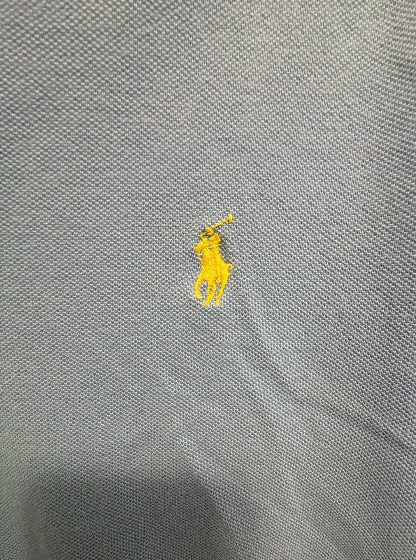 Polo Ralph Lauren Polo Shirt Size L Light Blue Cotton Yellow Pony Logo 3