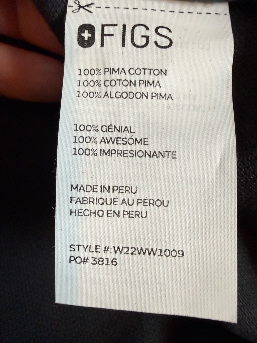 FIGS Women’s Technical Pique Ella Scrub Polo Size S Black 9
