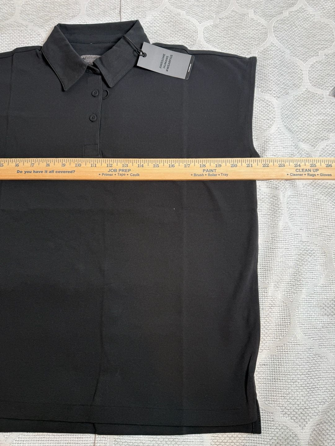 FIGS Women’s Technical Pique Ella Scrub Polo Size S Black 10