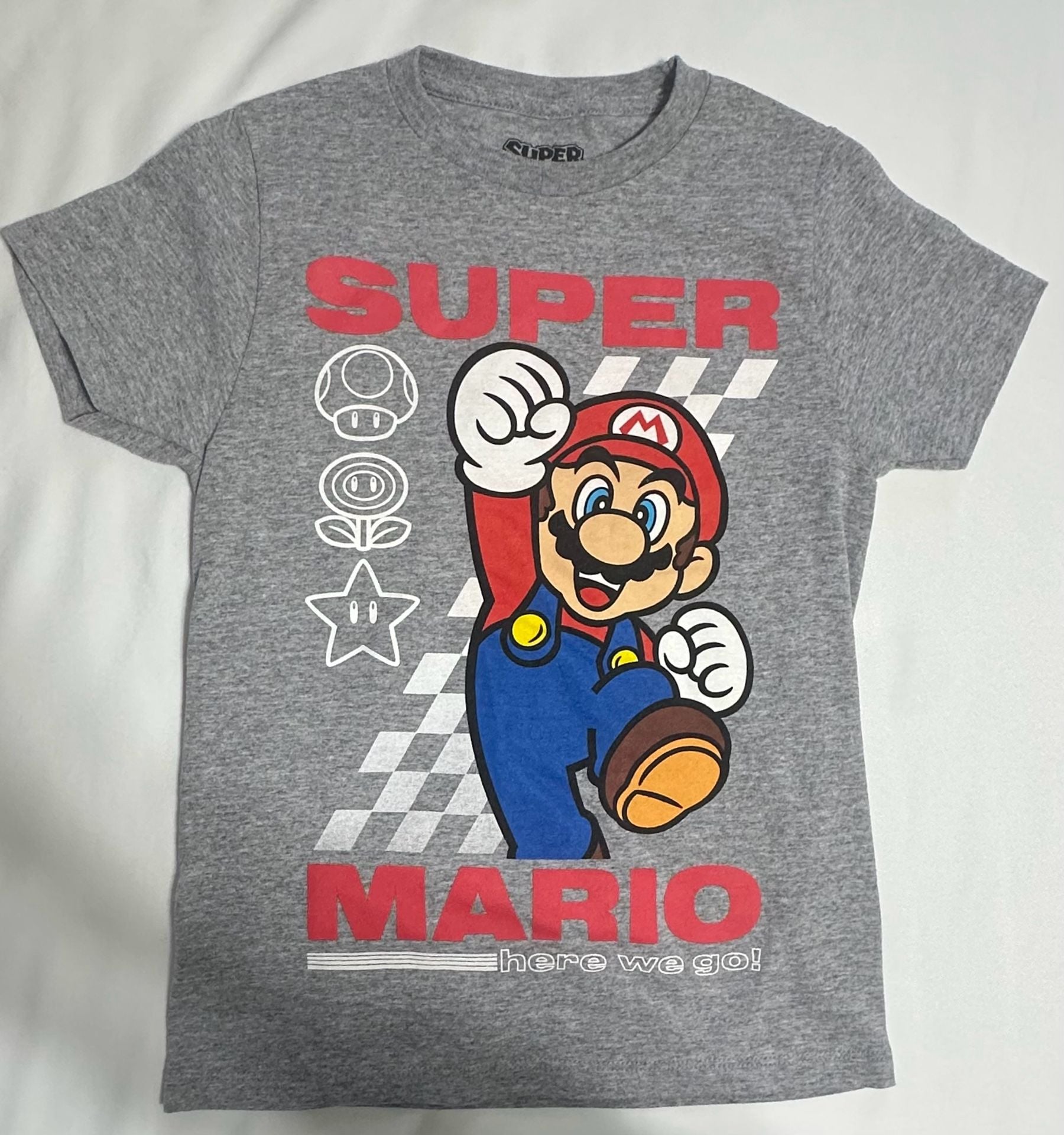 Hybrid Apparel Super Mario T-Shirt Size Boys S Gray 1