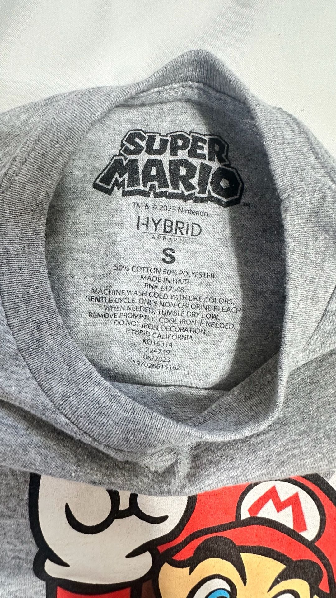 Hybrid Apparel Super Mario T-Shirt Size Boys S Gray 3