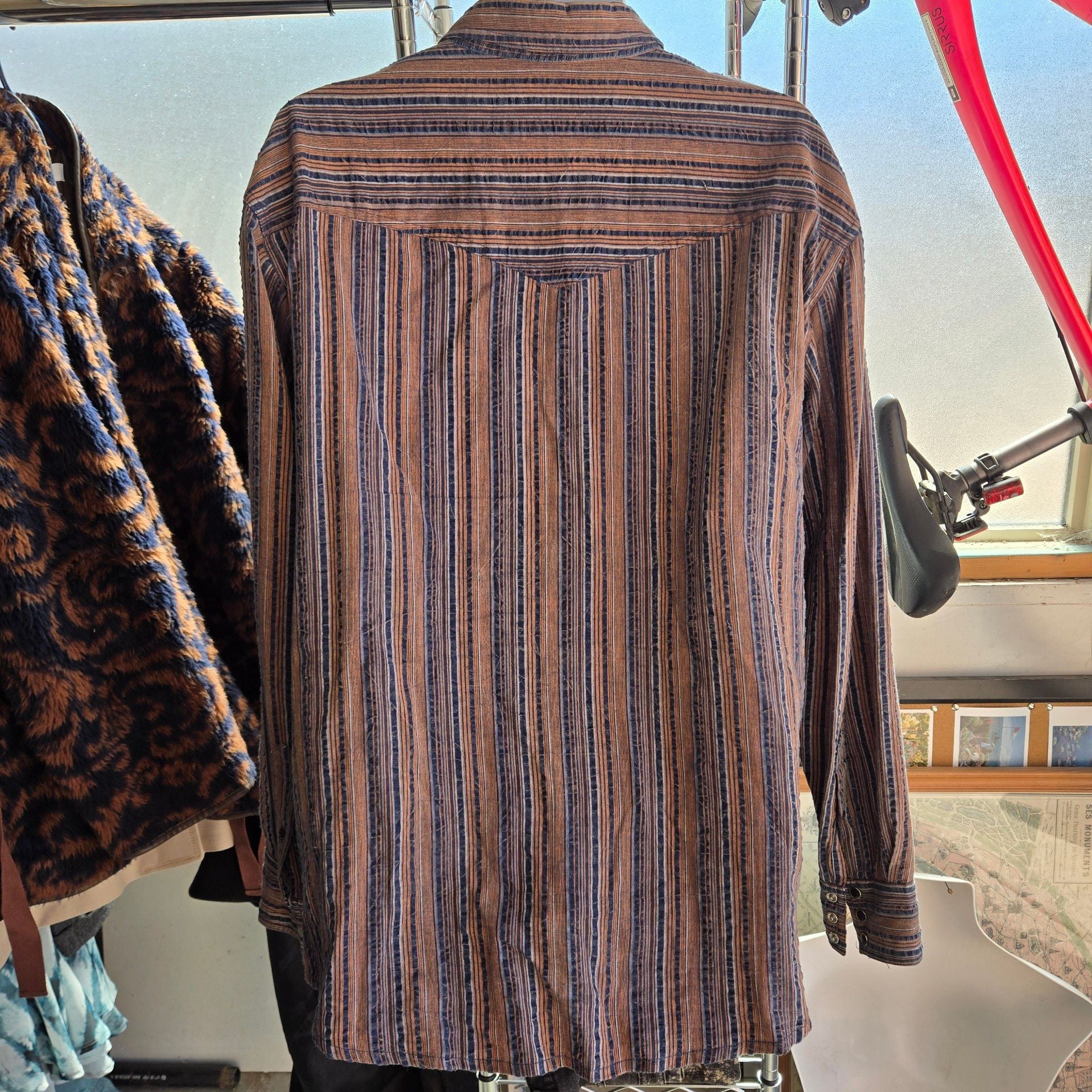 Scully PS-070 Western Shirt Size XL Striped Pearl Snap Long Sleeve 4