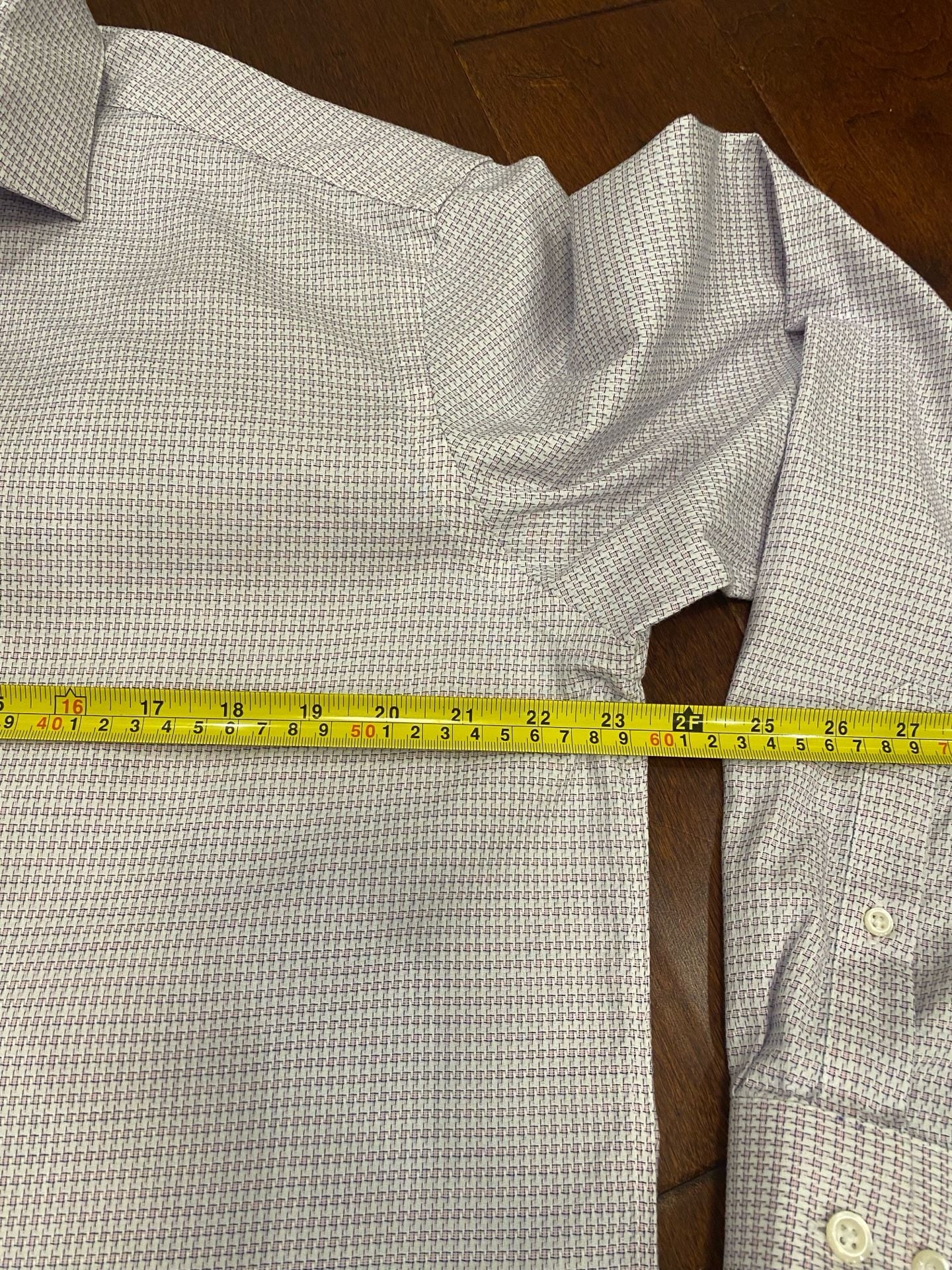 Pronto Uomo Dress Shirt Size 16.5 36/37 Tall Purple Micro Print Classic Fit 4