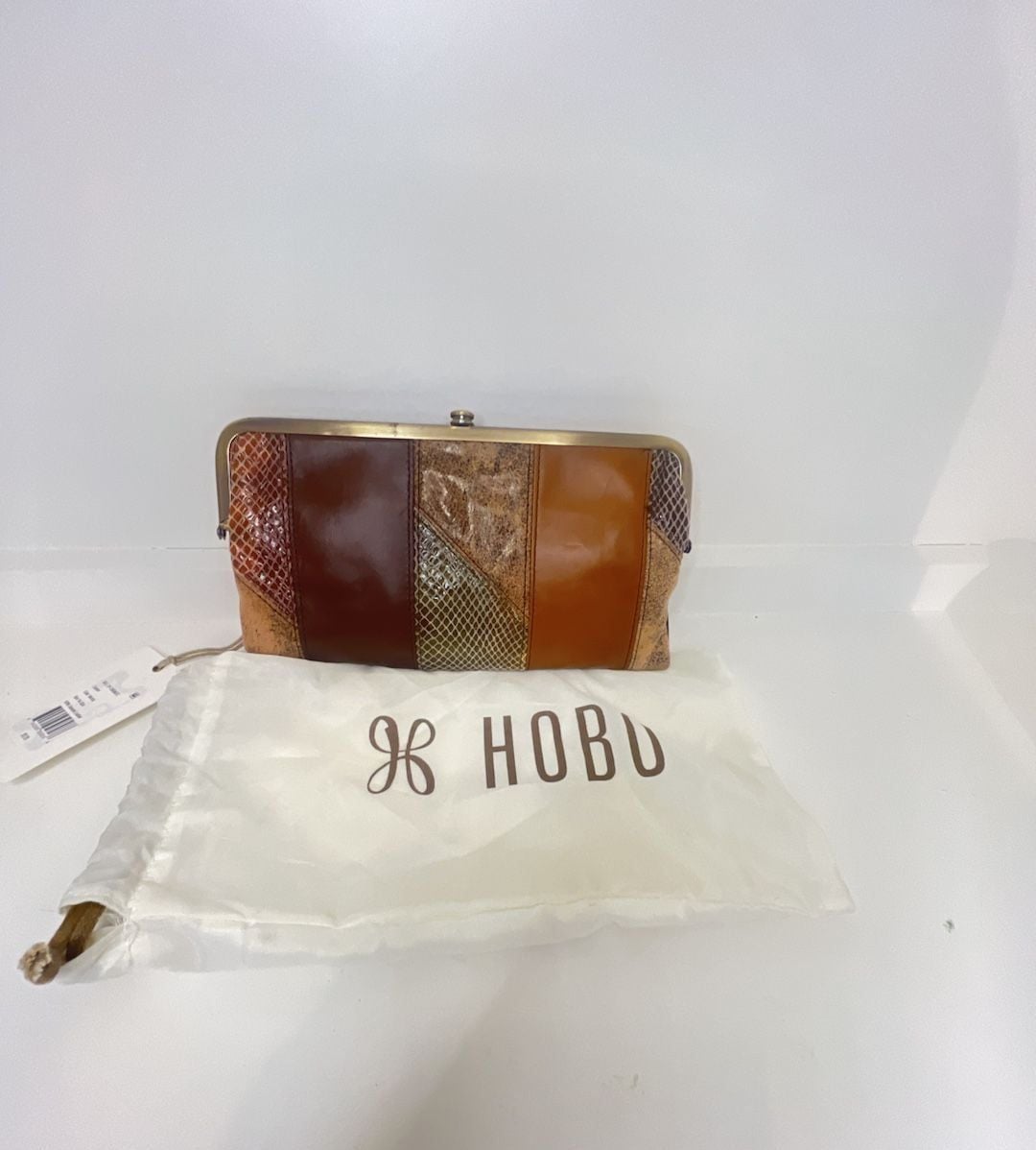 Hobo Lauren Wallet Patchwork Shimmer Snake Mocha Multi 2