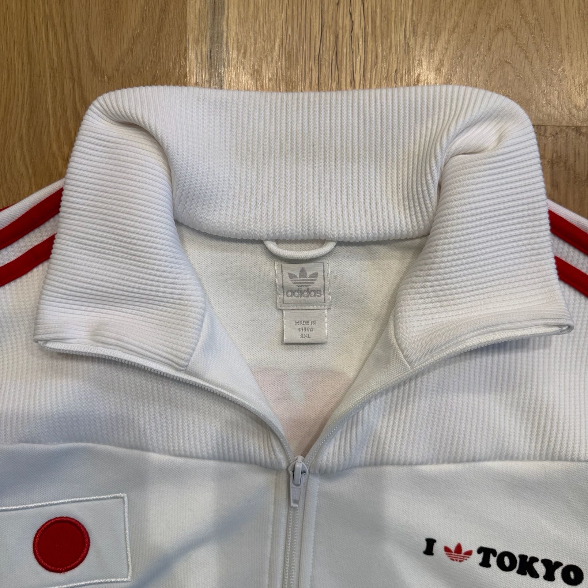 Adidas I Love Tokyo Track Jacket Size 2XL White Red Japan Zip Up 5
