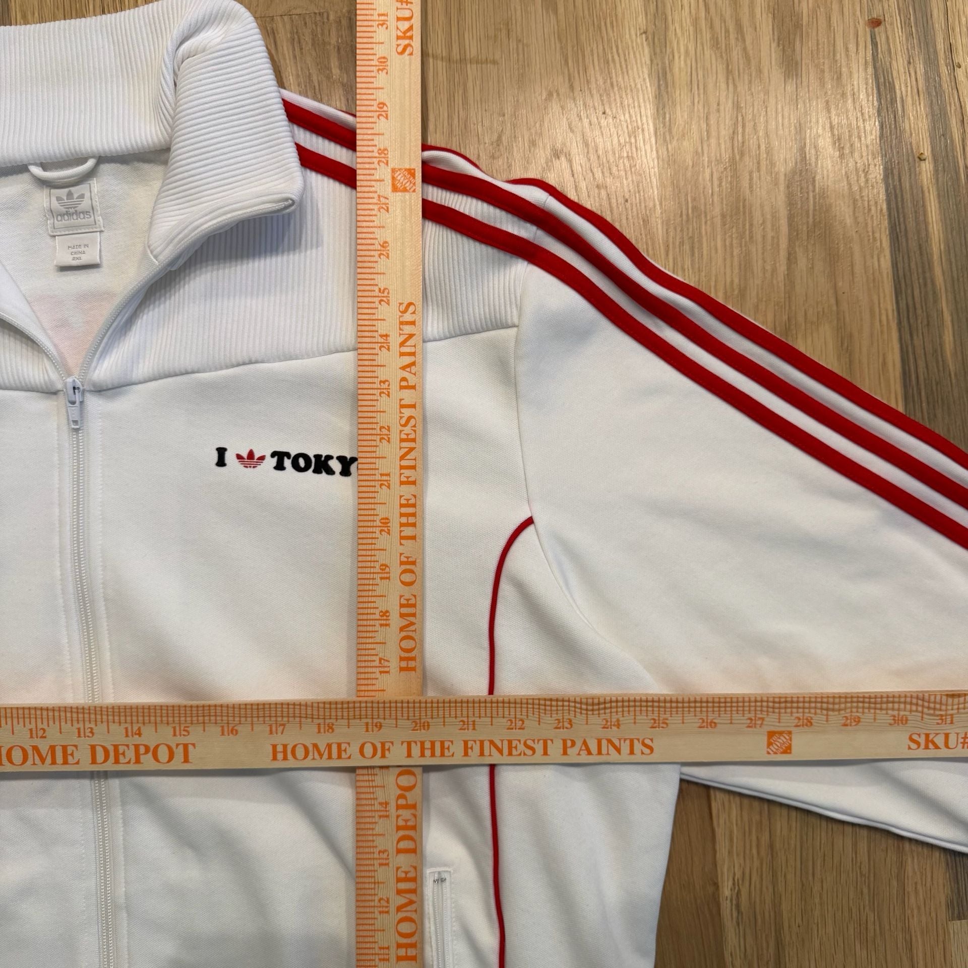 Adidas I Love Tokyo Track Jacket Size 2XL White Red Japan Zip Up 7
