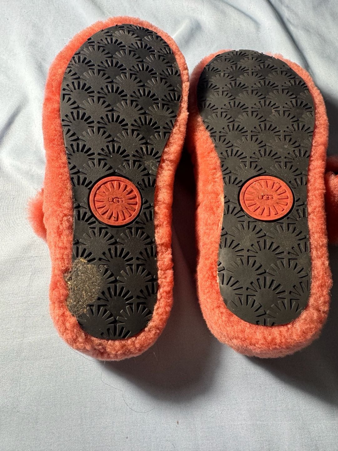 UGG Fluffita Slides Orange Fur Buckle Sandals 5