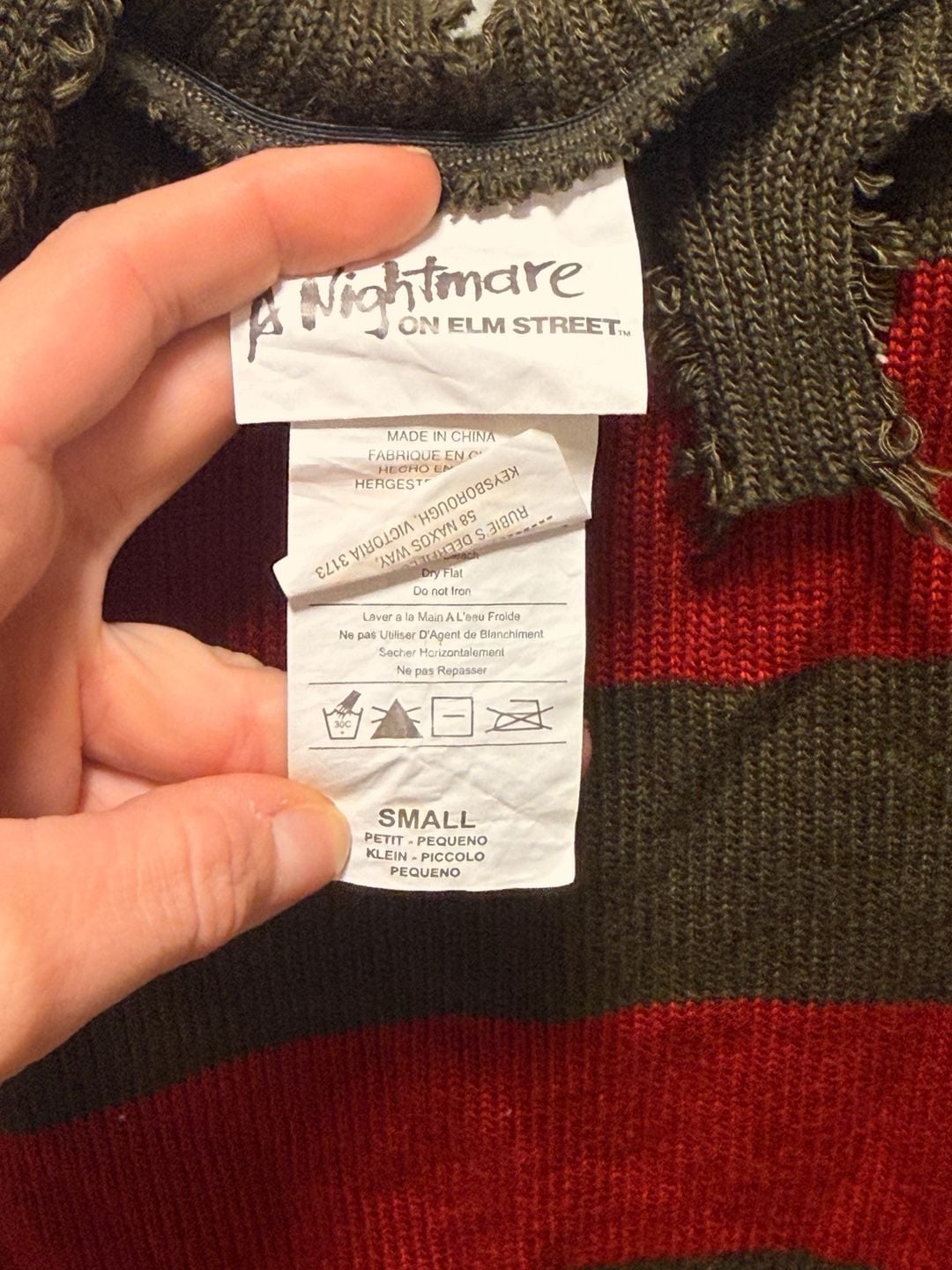 A Nightmare On Elm Street Miss Krueger Size Small Sweater Dress 3