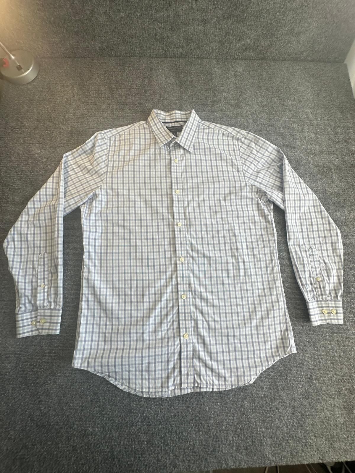 Banana Republic Dress Shirt Size M Blue White Plaid 2
