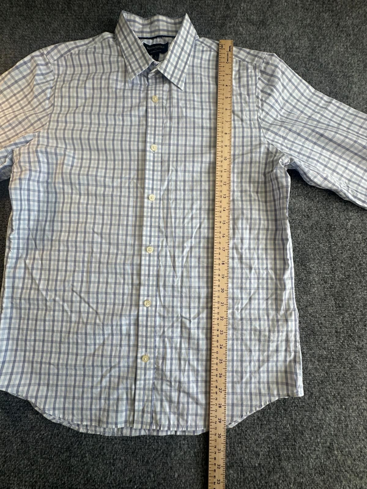 Banana Republic Dress Shirt Size M Blue White Plaid 3