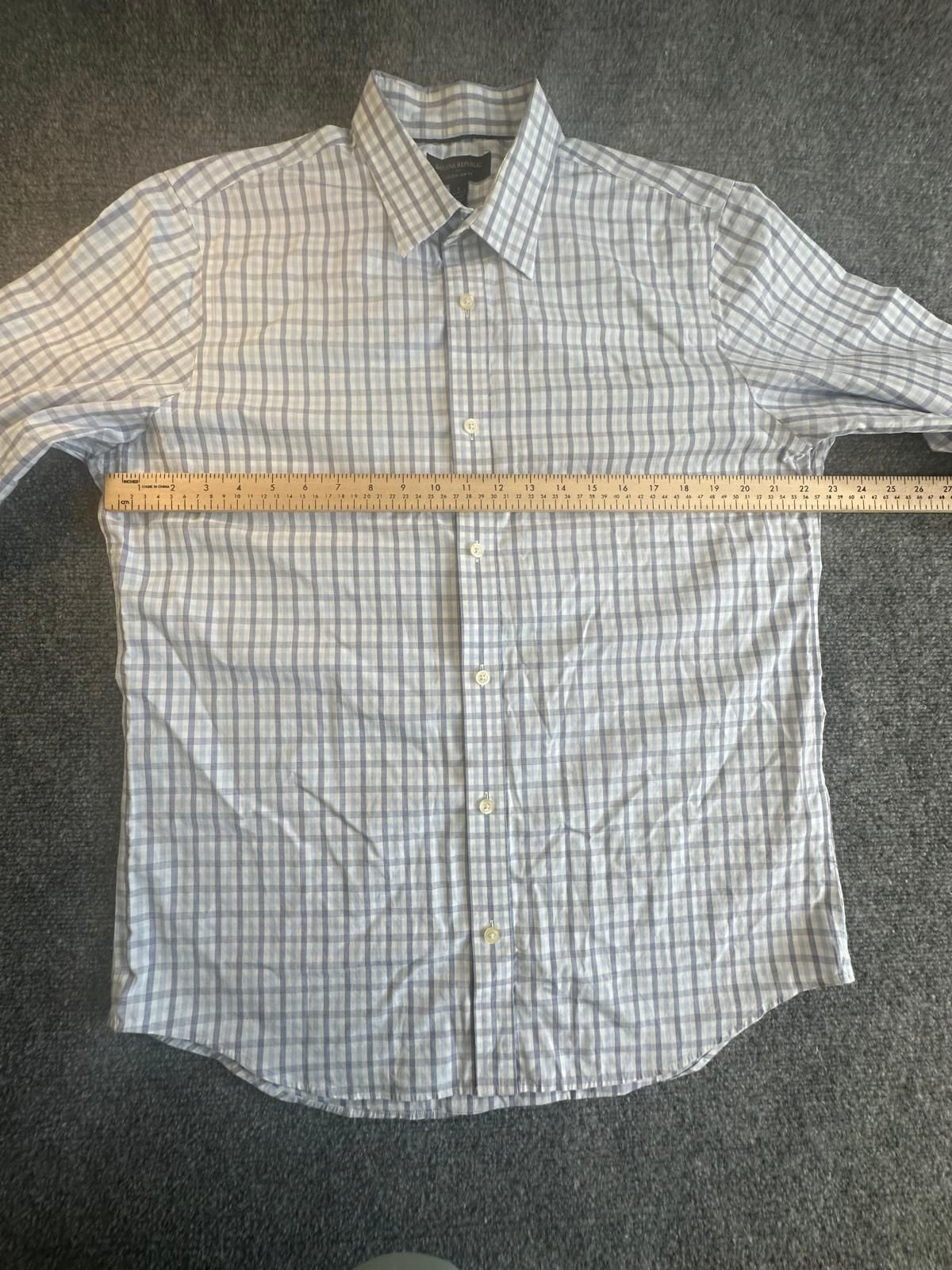Banana Republic Dress Shirt Size M Blue White Plaid 4