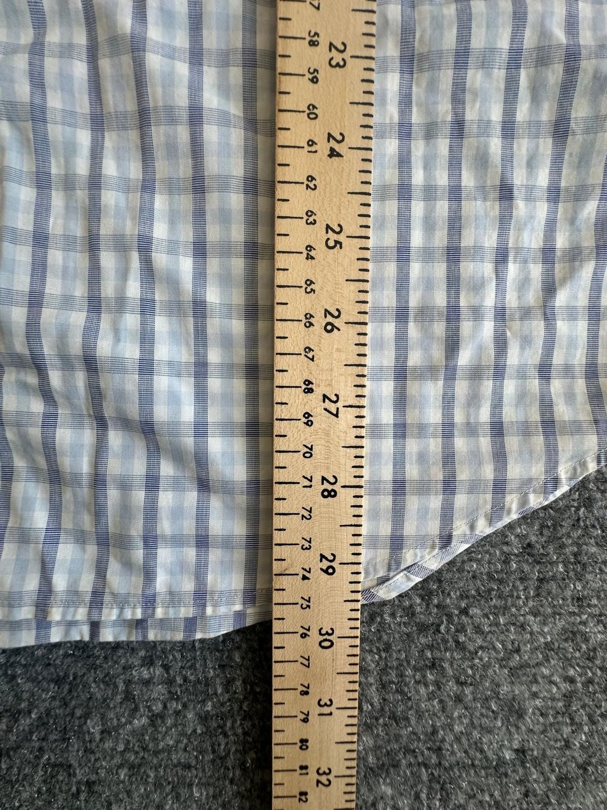 Banana Republic Dress Shirt Size M Blue White Plaid 6