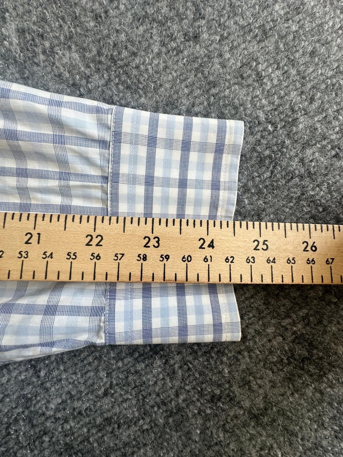 Banana Republic Dress Shirt Size M Blue White Plaid 7
