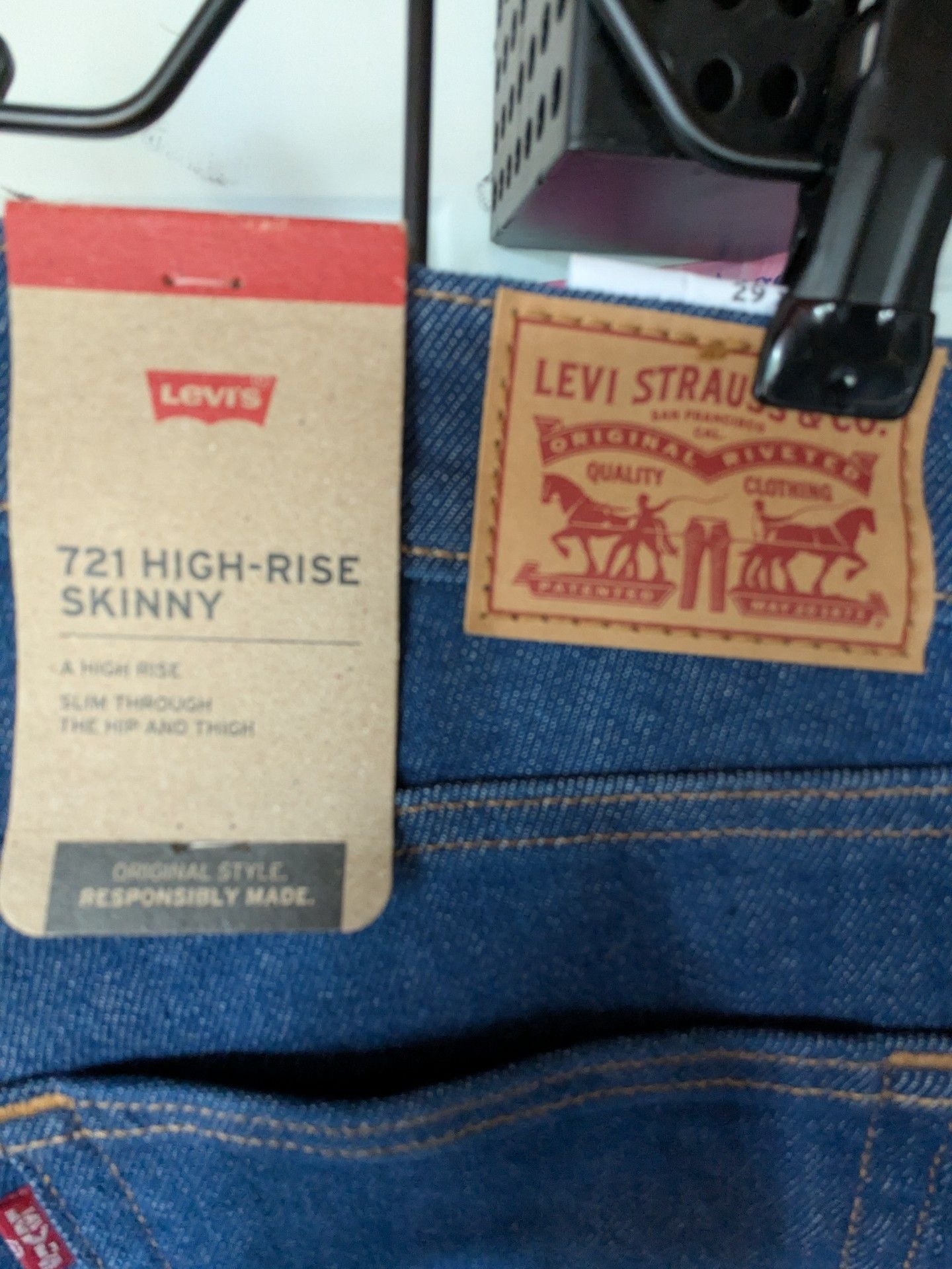 Levi's 721 High-Rise Skinny Size 29x32 Blue Denim Jeans 3