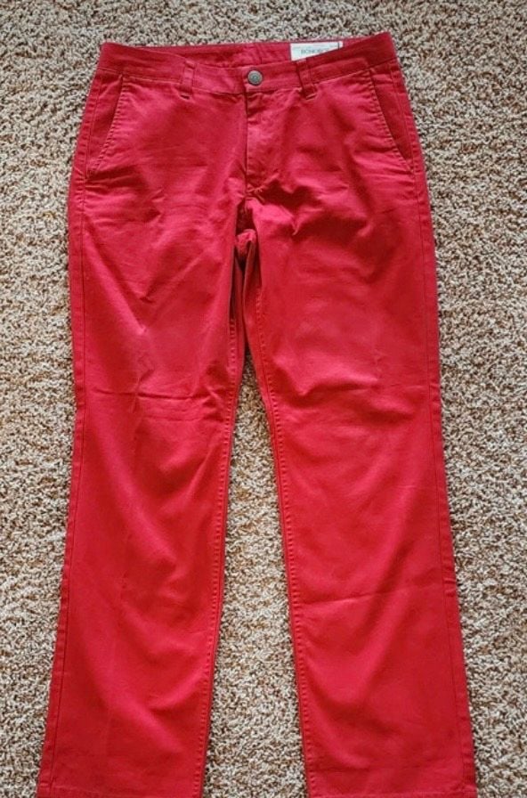 Bonobos Washed Chinos Size 30/30 Red Straight Fit Pants 2