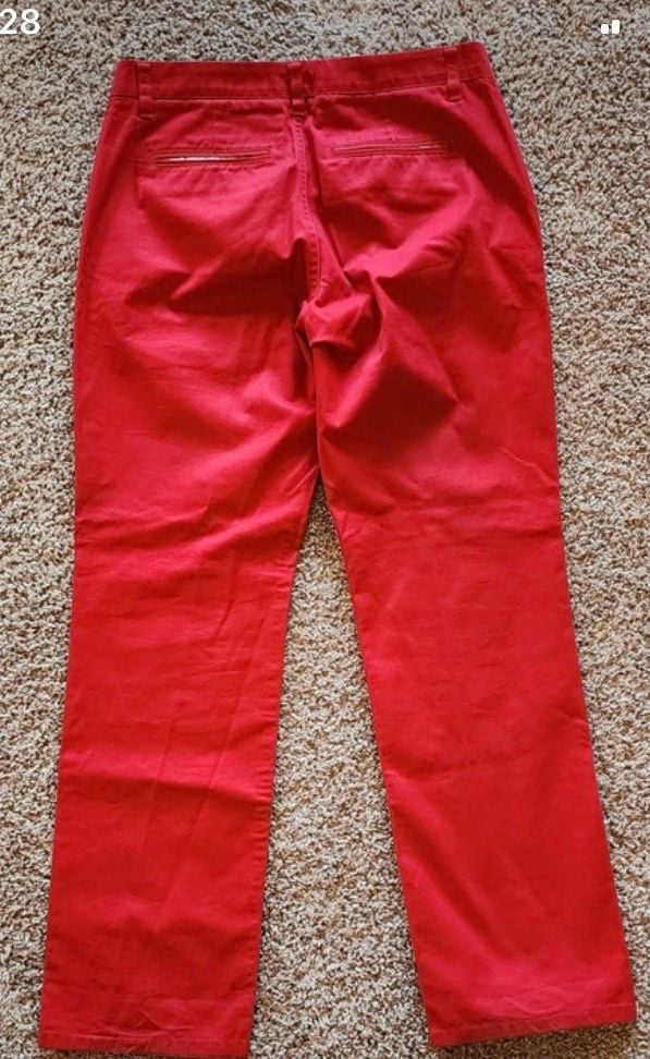 Bonobos Washed Chinos Size 30/30 Red Straight Fit Pants 6