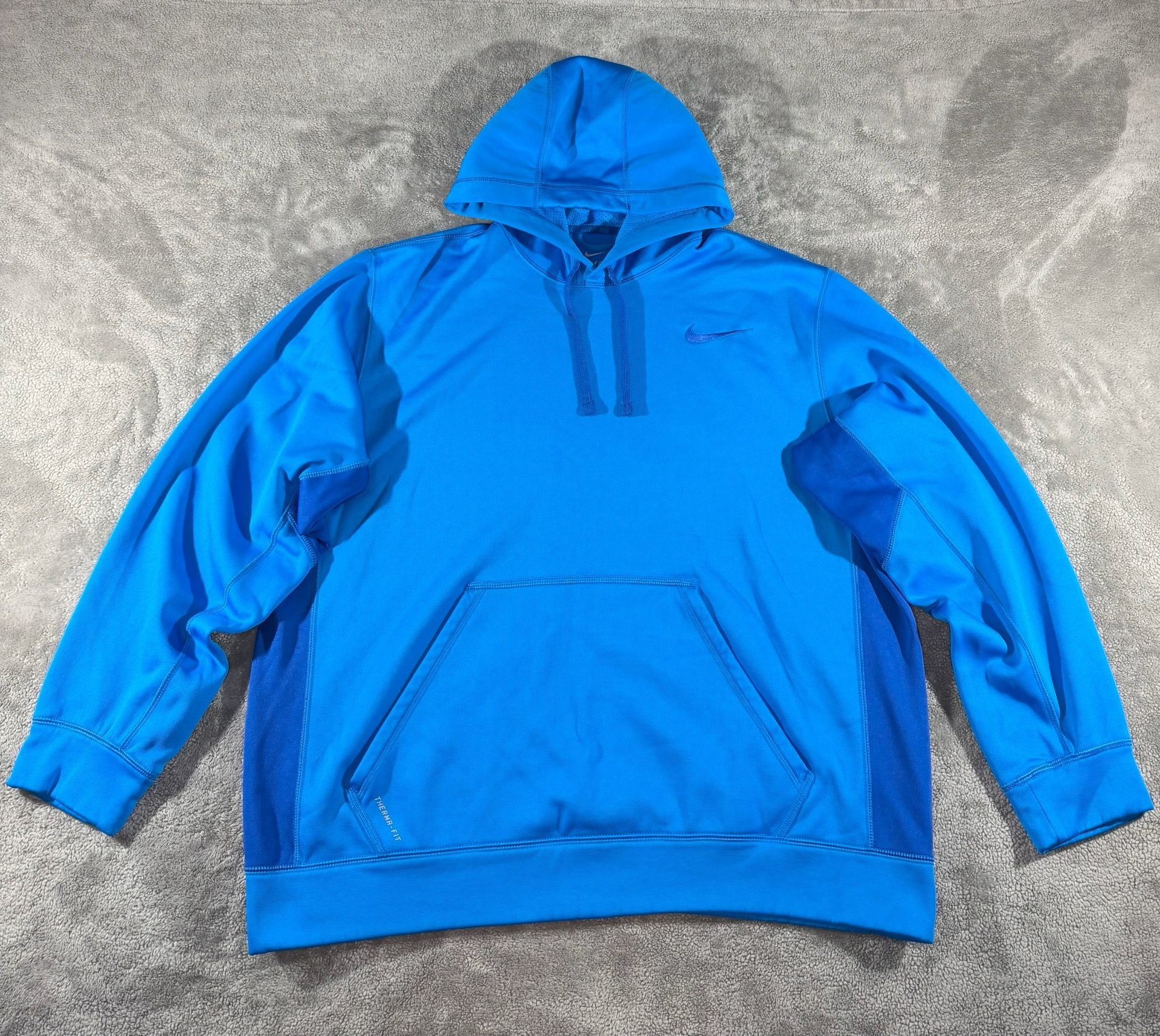 Nike Therma-Fit Hoodie Size XL Blue Fleece Pullover 2