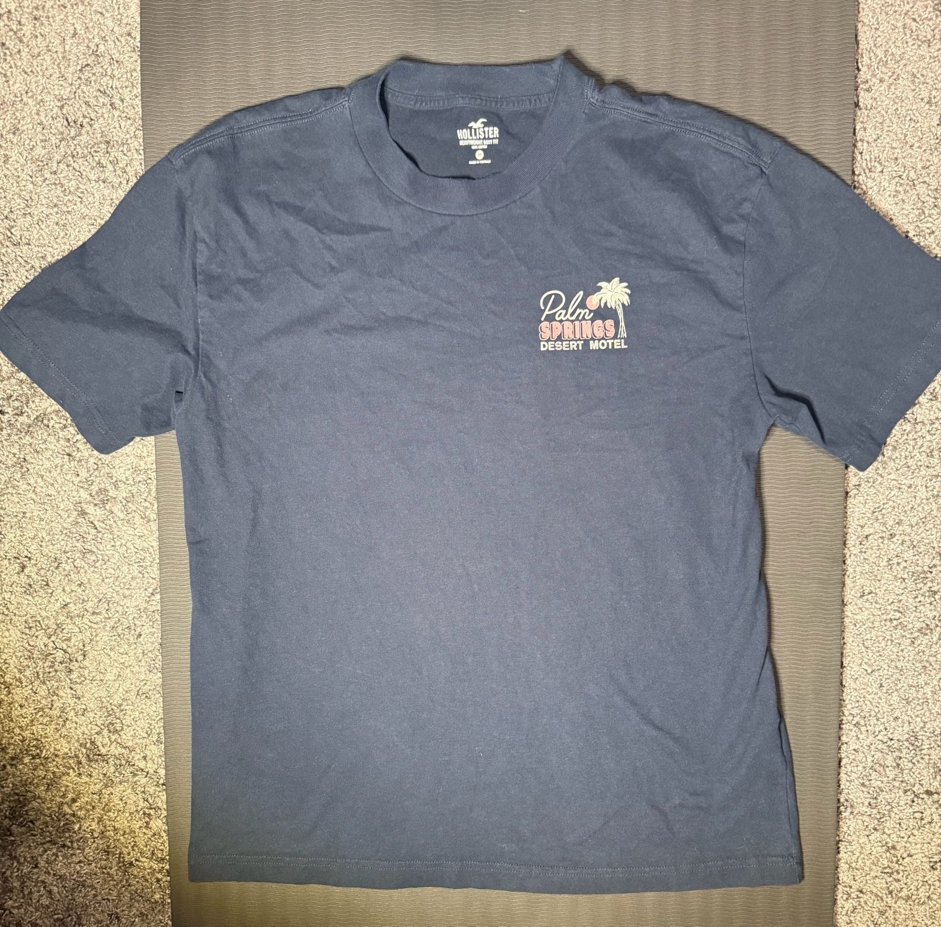 Hollister Palm Springs Desert Motel Graphic T-Shirt Size M Navy Heavyweight 2