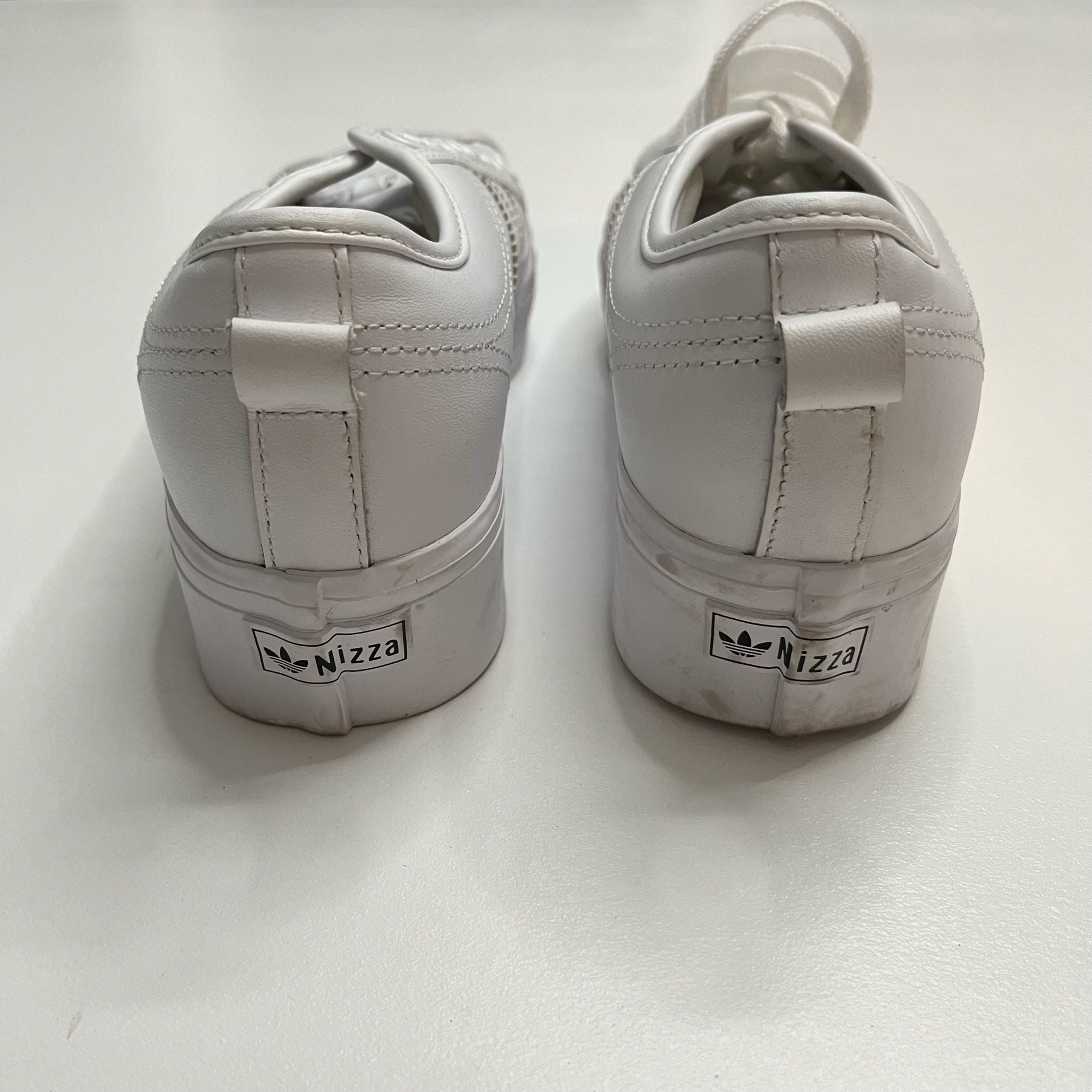 Adidas Nizza Platform Size 8 White Leather Sneakers 7