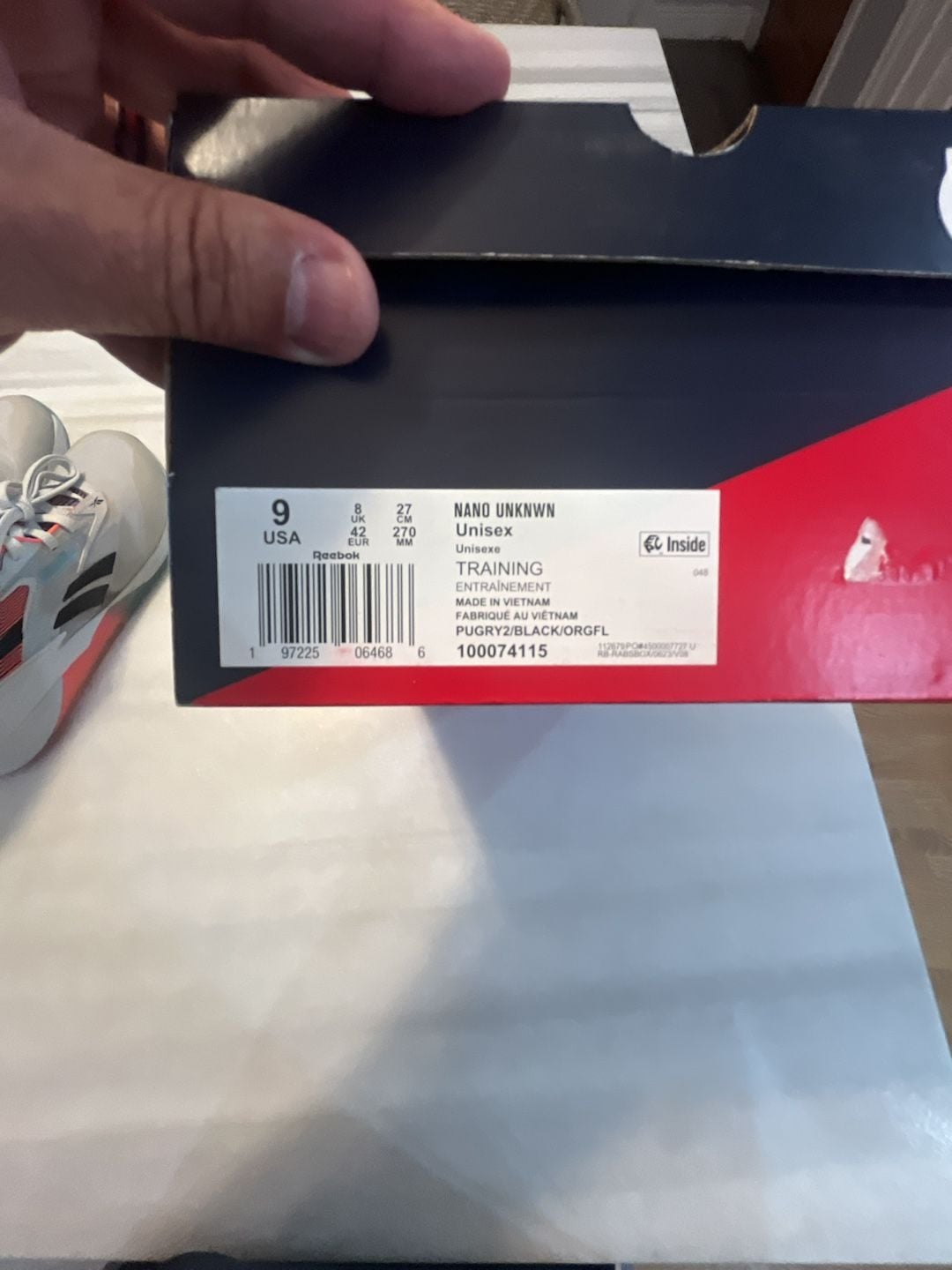 Reebok Nano Unknwn Training Shoes Size 9 Grey Orange 13