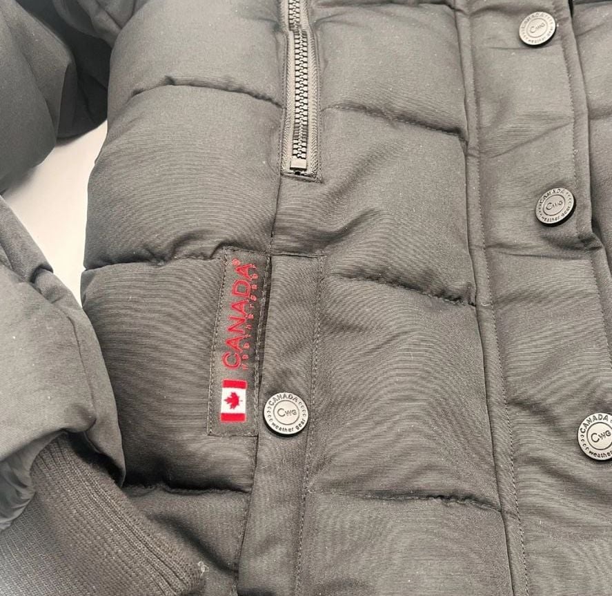 Canada Weather Gear kids hooded Puffer Parka Jacket Size 7/8 Black Winter coat 7