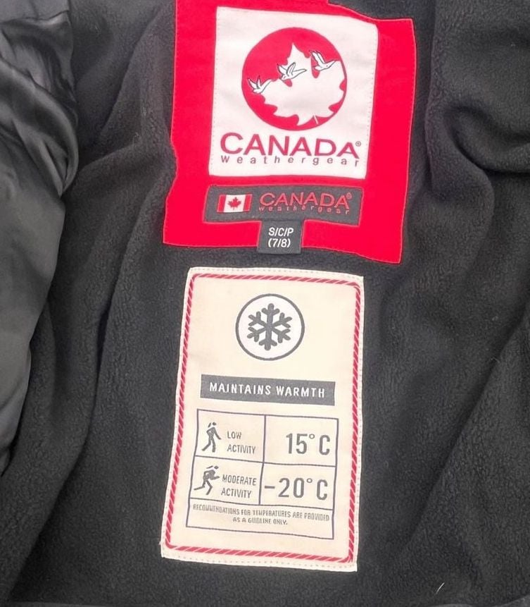Canada Weather Gear kids hooded Puffer Parka Jacket Size 7/8 Black Winter coat 5