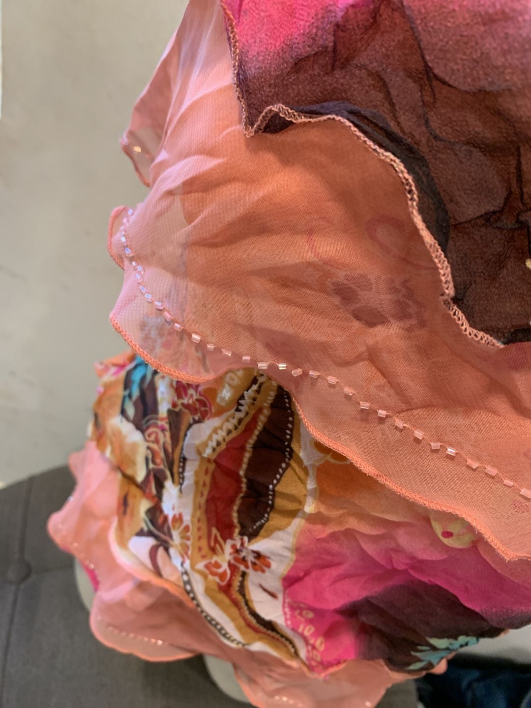 Y2K Ella Singh Silk Patchwork Corset Top Multicolour Size L International, 3