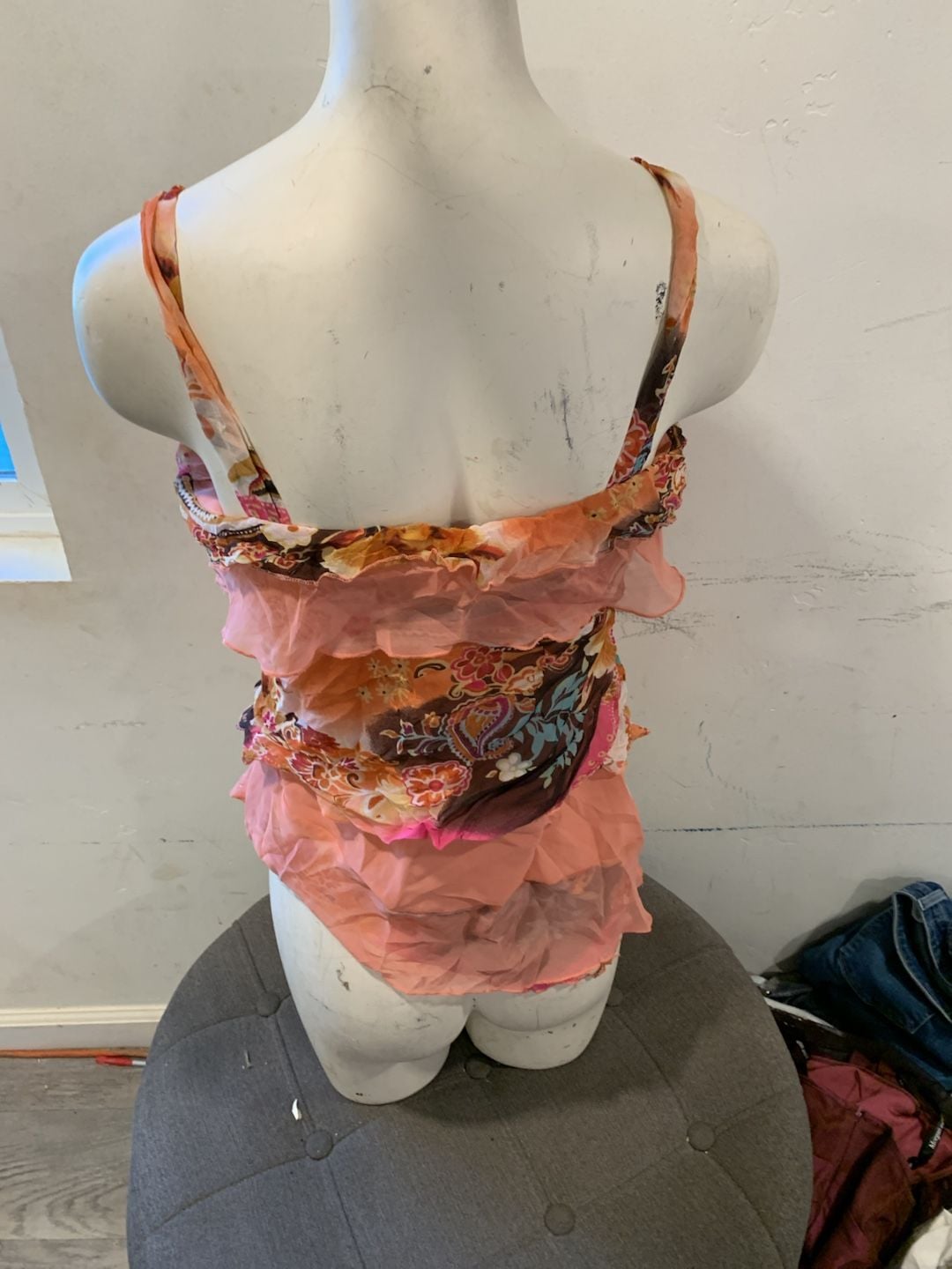 Y2K Ella Singh Silk Patchwork Corset Top Multicolour Size L International, 5