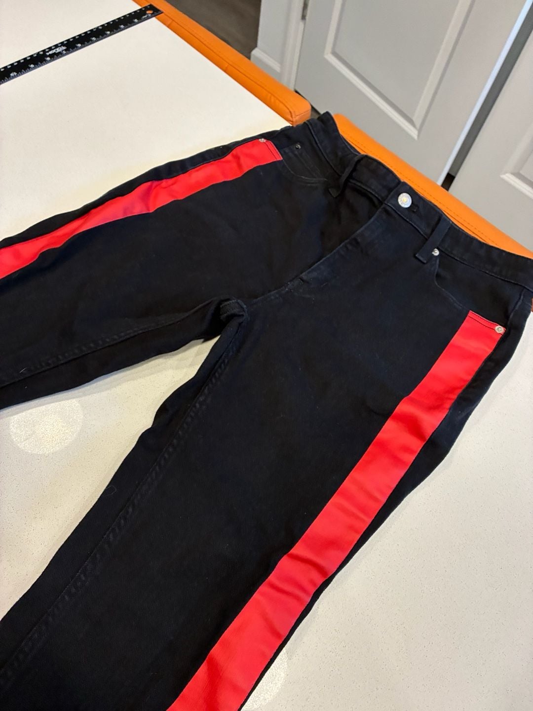 Calvin Klein Jeans Red Stripe Skinny Jeans Size 29 Black 3