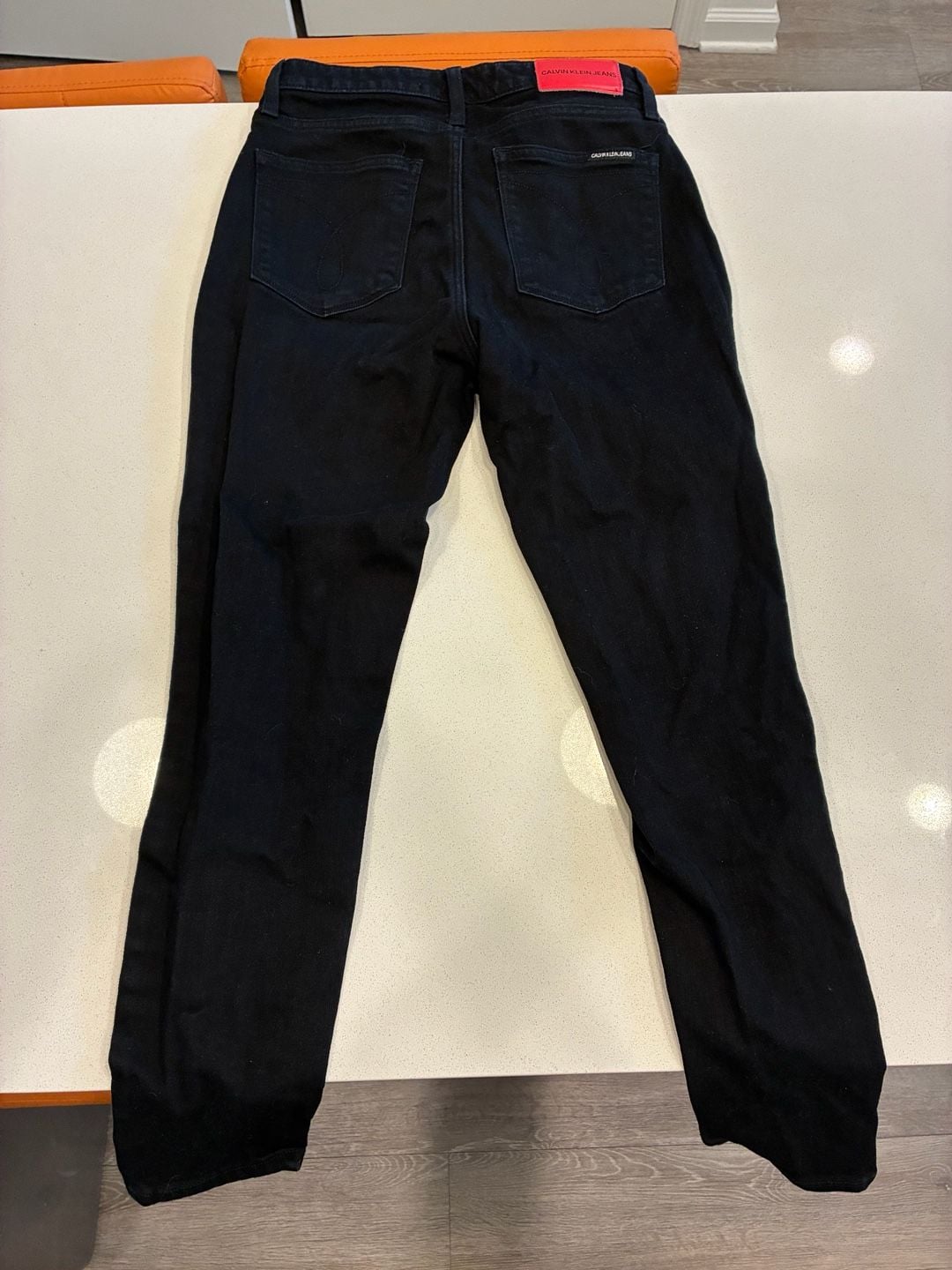 Calvin Klein Jeans Red Stripe Skinny Jeans Size 29 Black 6