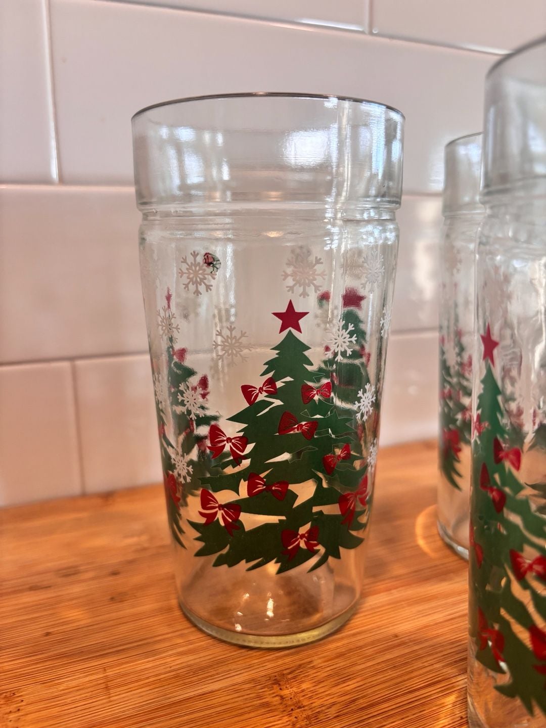Anchor Hocking Christmas Tree Tumbler Glasses Set of 6 Holiday Snowflakes 2